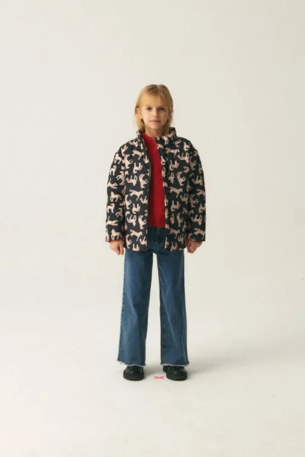 Abrigo corto unisex acolchado con estampado de caballos-MINI Hot