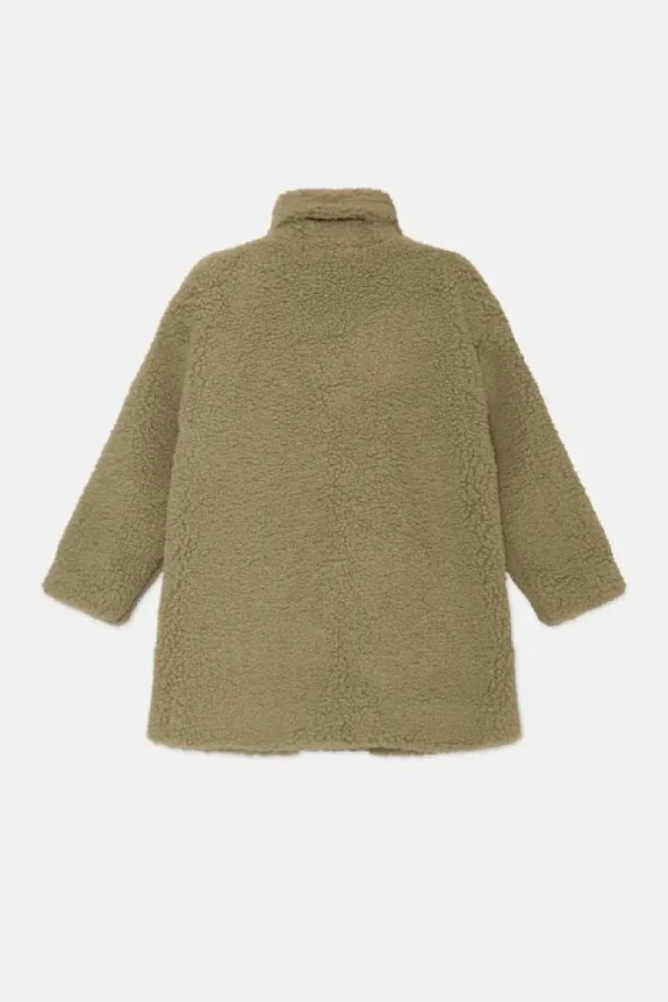 Abrigo de niña de borreguito verde-MINI Cheap