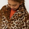 Abrigo de niña de pelo estampado de leopardo-MINI Clearance
