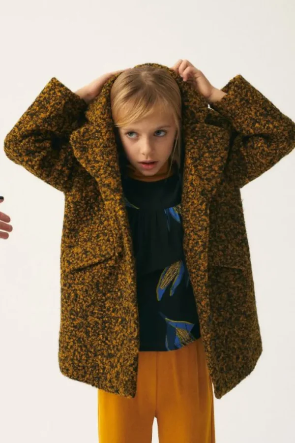 Abrigo de niña en bouclé amarillo-MINI Cheap