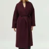 Abrigo midi abierto burdeos-COMPAÑIAFANTASTICA Discount