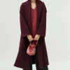 Abrigo midi abierto burdeos-COMPAÑIAFANTASTICA Discount