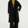Abrigo midi con doble botonadura negro-COMPAÑIAFANTASTICA Discount
