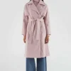 Abrigo midi con doble botonadura rosa-COMPAÑIAFANTASTICA Clearance