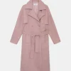 Abrigo midi con doble botonadura rosa-COMPAÑIAFANTASTICA Clearance