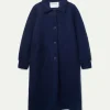 Abrigo midi de bouclé azul marino-COMPAÑIAFANTASTICA Shop