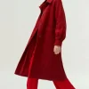 Abrigo midi de bouclé rojo-COMPAÑIAFANTASTICA Sale