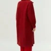 Abrigo midi de bouclé rojo-COMPAÑIAFANTASTICA Sale