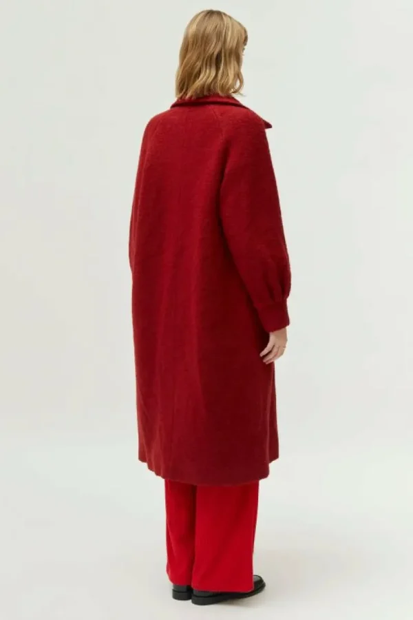 Abrigo midi de bouclé rojo-COMPAÑIAFANTASTICA Sale