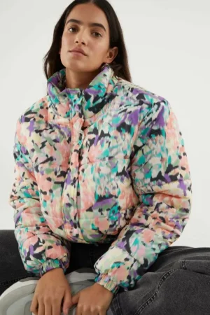 Abrigo plumífero corto con estampado fantasía-COMPAÑIAFANTASTICA Shop