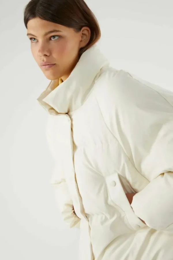 Abrigo plumífero oversize blanco-COMPAÑIAFANTASTICA Sale