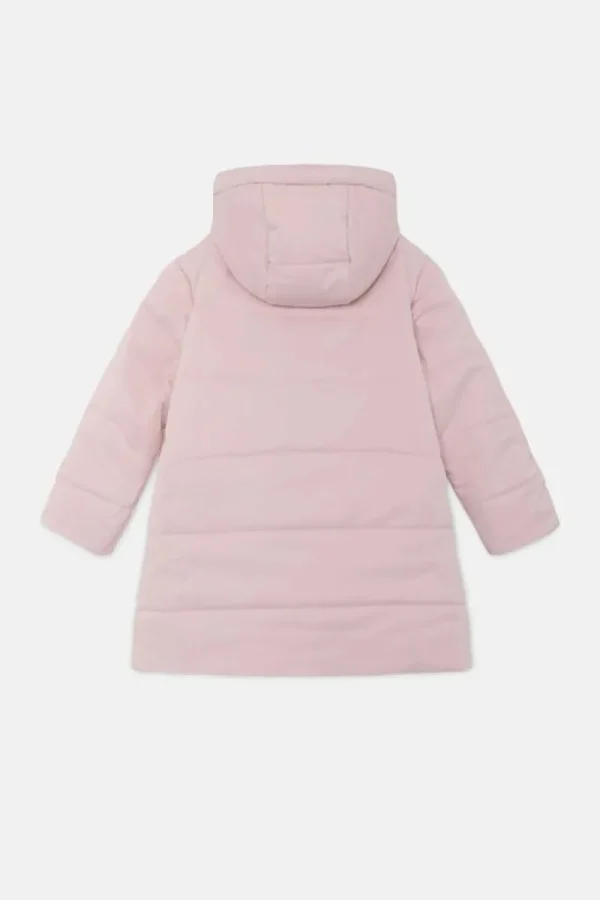 Abrigo unisex plumífero midi con capucha rosa-MINI Best Sale