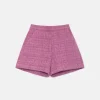 Bermudas de niña de tweed rosa-MINI Fashion