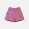 Bermudas de niña de tweed rosa-MINI Fashion