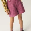 Bermudas de niña de tweed rosa-MINI Fashion