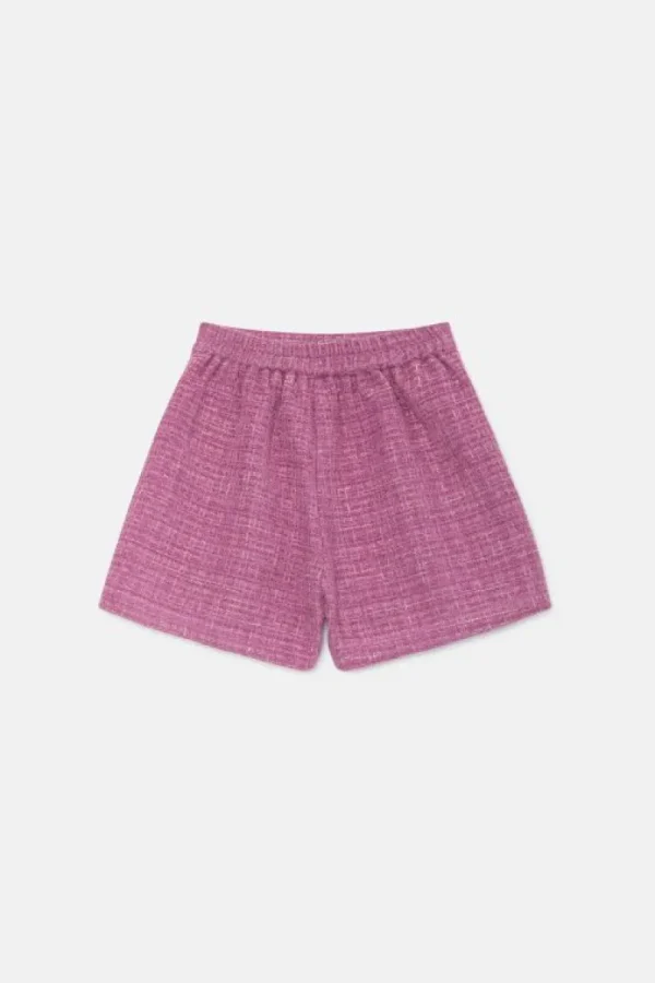 Bermudas de niña de tweed rosa-MINI Fashion