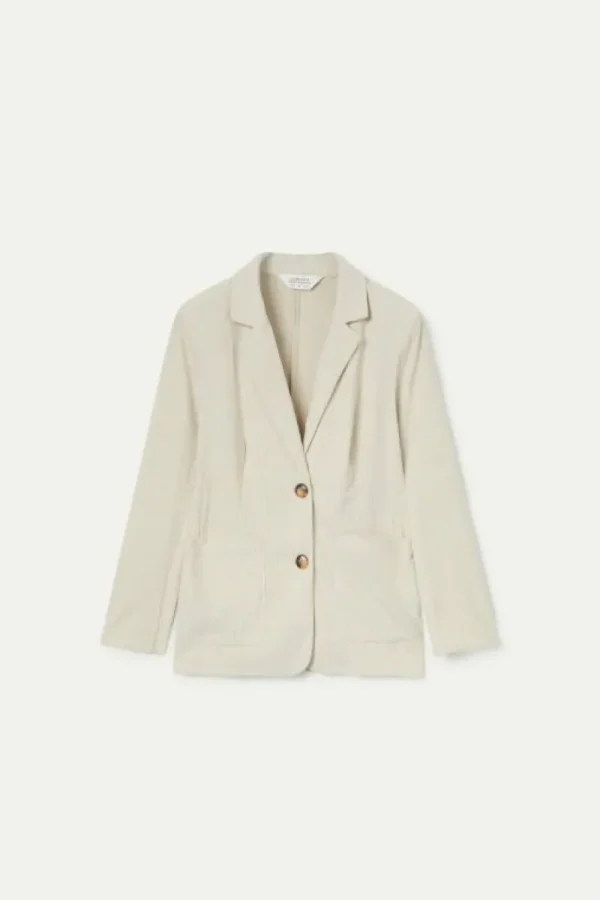 Blazer de pana blanco-COMPAÑIAFANTASTICA Best