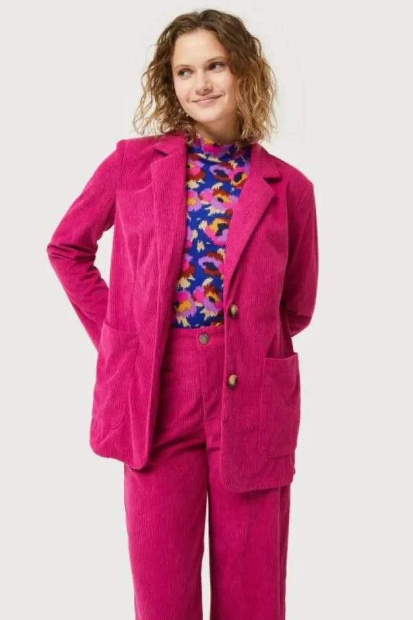 Blazer de pana fucsia-COMPAÑIAFANTASTICA New