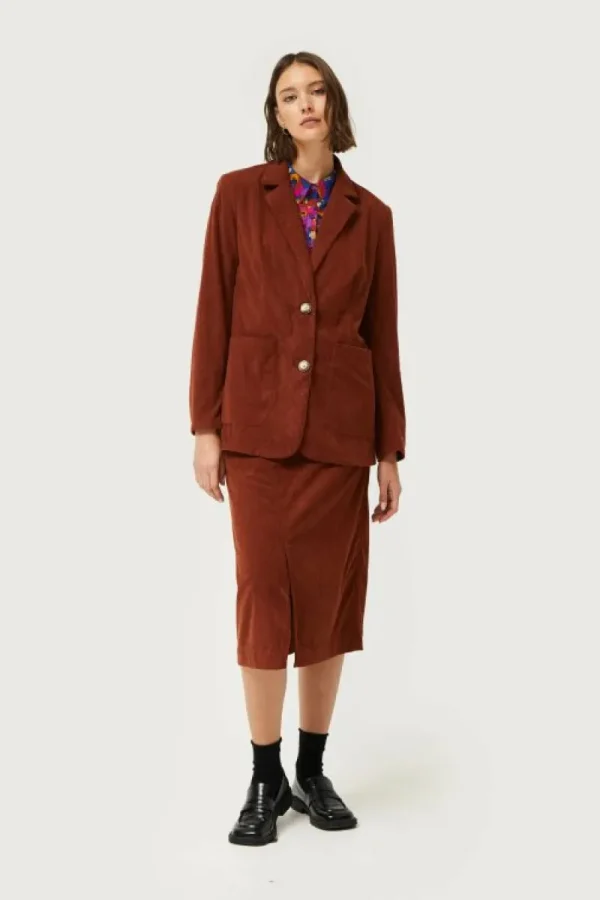 Blazer de pana marrón-COMPAÑIAFANTASTICA Best