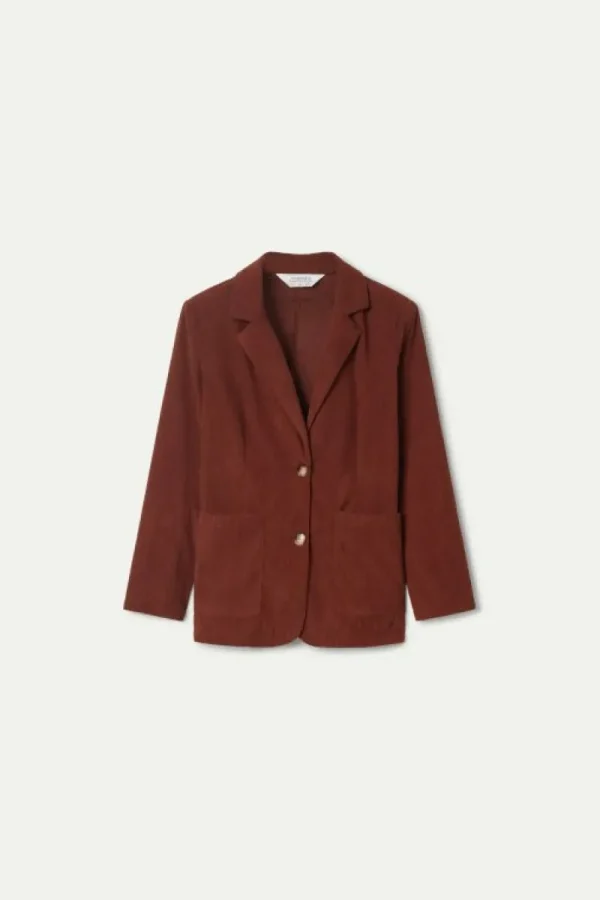 Blazer de pana marrón-COMPAÑIAFANTASTICA Best