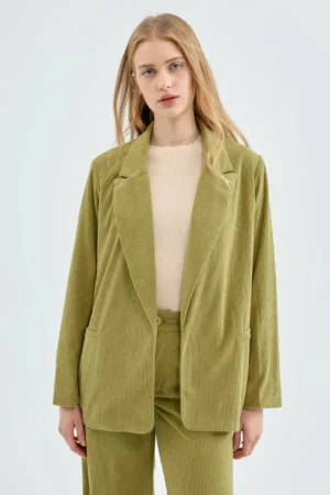 Blazer de pana verde-COMPAÑIAFANTASTICA Best