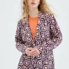 Blazer de traje con estampado geométrico retro-COMPAÑIAFANTASTICA Store