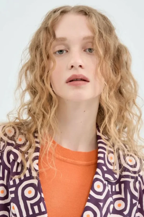 Blazer de traje con estampado geométrico retro-COMPAÑIAFANTASTICA Store