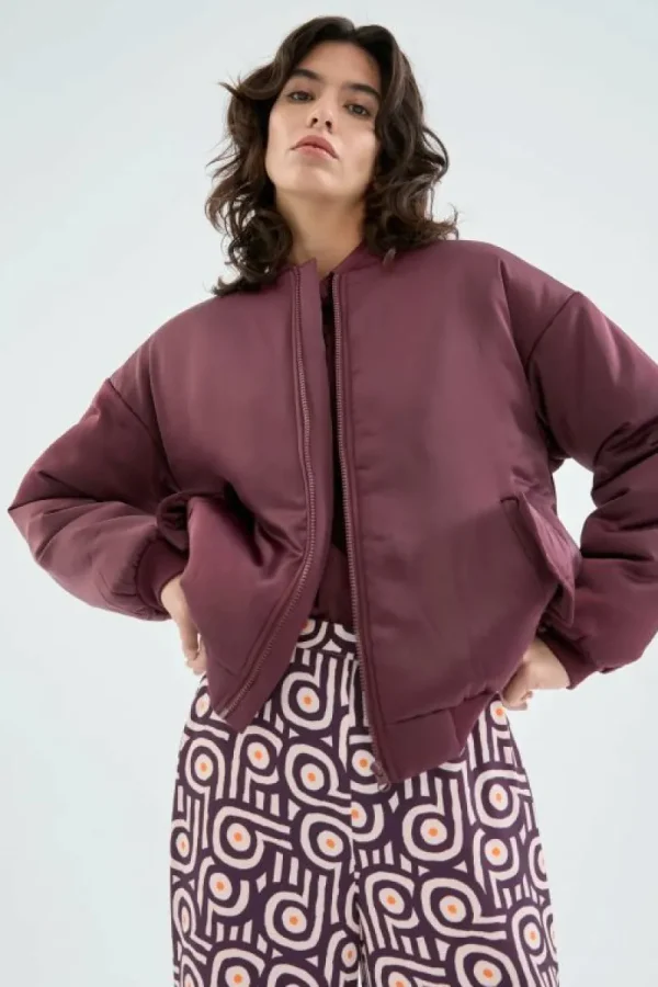 Bomber acolchada satinada morada-COMPAÑIAFANTASTICA Best