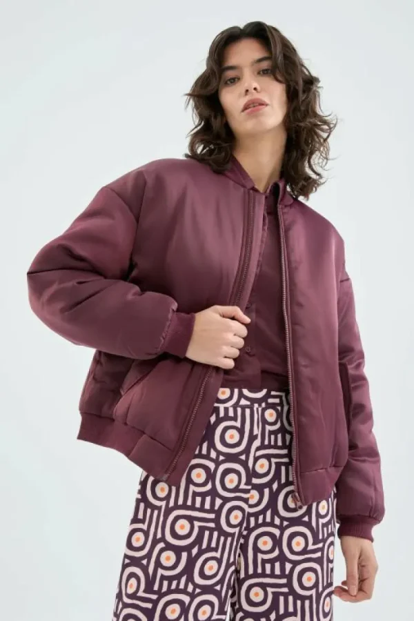 Bomber acolchada satinada morada-COMPAÑIAFANTASTICA Best