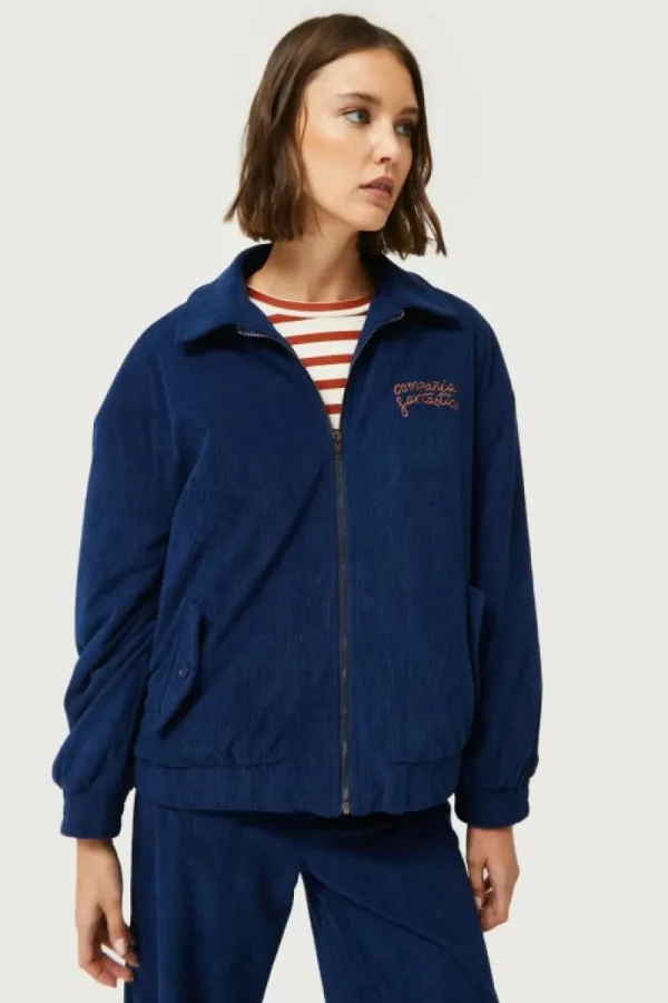 Bomber de pana azul-COMPAÑIAFANTASTICA Shop