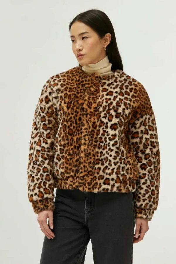 Bomber de pelo estampado de leopardo-COMPAÑIAFANTASTICA Cheap
