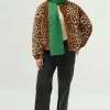 Bomber de pelo estampado de leopardo-COMPAÑIAFANTASTICA Cheap