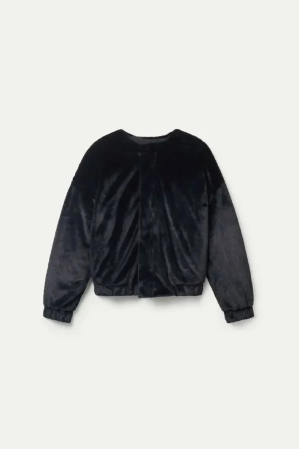 Bomber de pelo sintético negra-COMPAÑIAFANTASTICA Hot