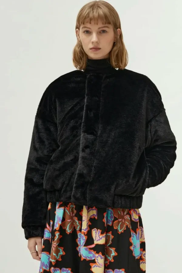 Bomber de pelo sintético negra-COMPAÑIAFANTASTICA Hot