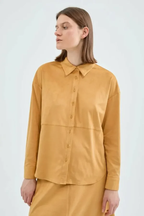 Camisa de ante amarilla-COMPAÑIAFANTASTICA Fashion