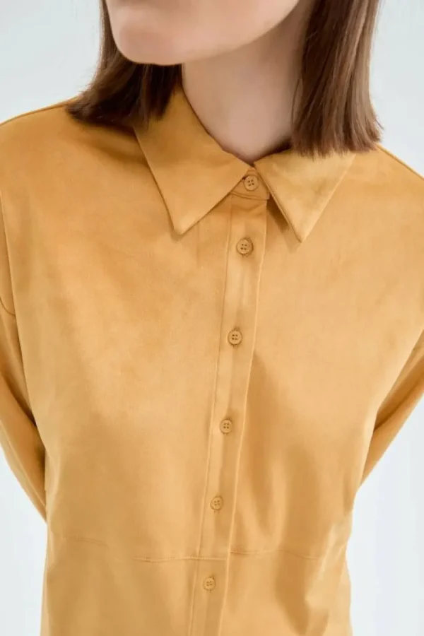 Camisa de ante amarilla-COMPAÑIAFANTASTICA Fashion