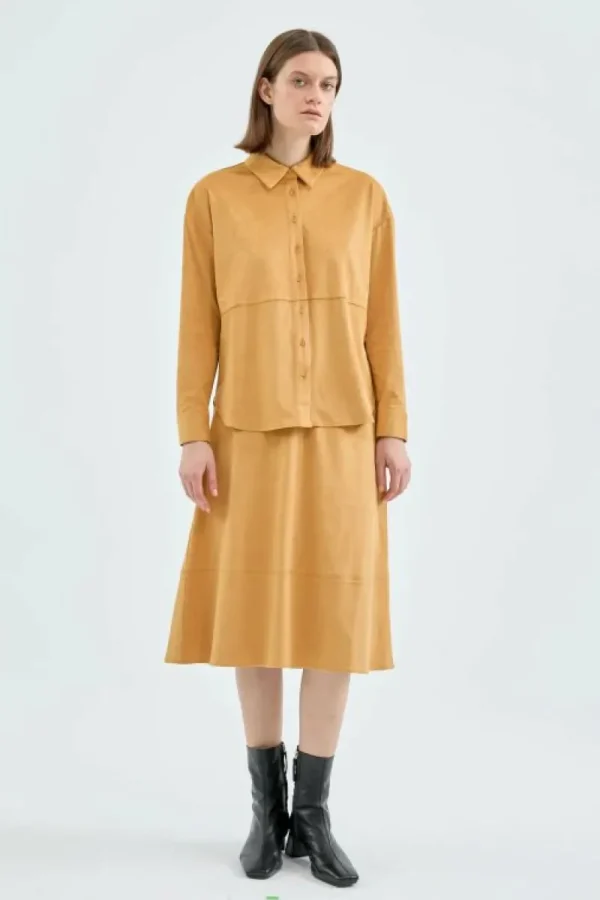 Camisa de ante amarilla-COMPAÑIAFANTASTICA Fashion