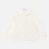 Camisa de niña con cuello bobo blanca-MINI Discount