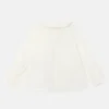 Camisa de niña con cuello bobo blanca-MINI Discount