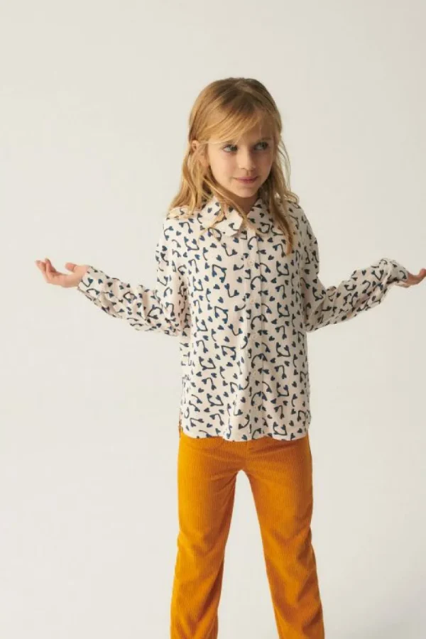 Camisa de niña con estampado de corazones-MINI Hot