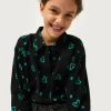 Camisa de niña estampado de corazones verdes-MINI Online
