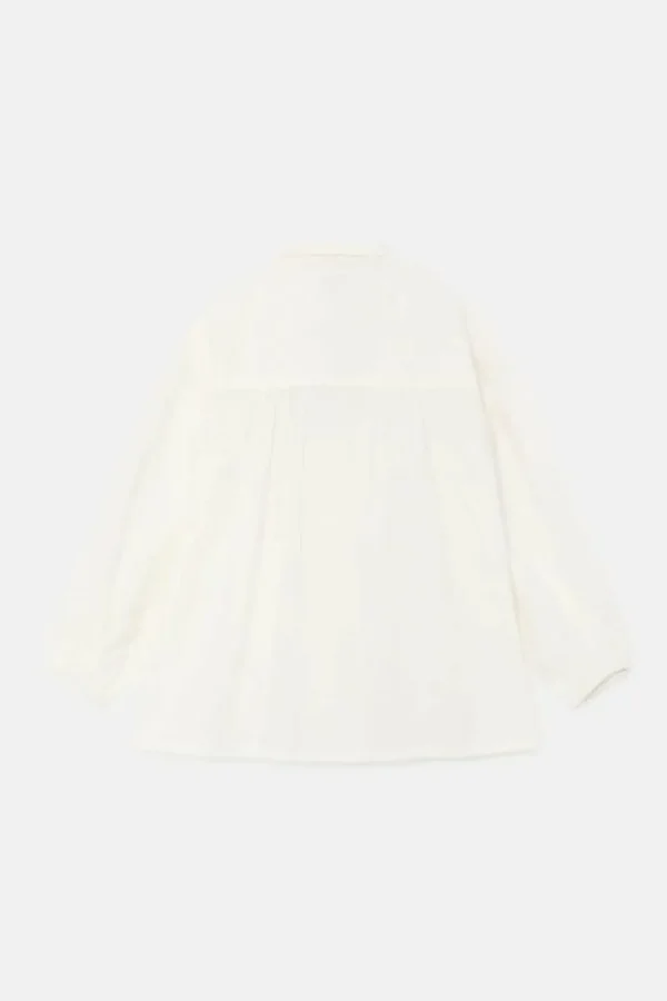 Camisa de niña oversize con lazada blanca-MINI Online