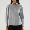 Camisa de piel sintética gris-COMPAÑIAFANTASTICA Best
