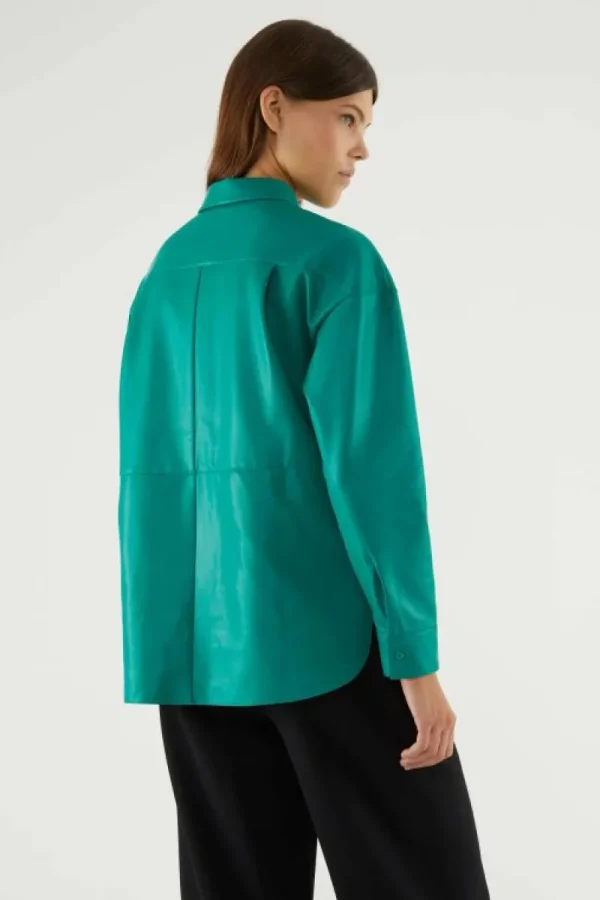 camisa_de_piel_sinttica_v_2.webp Camisa de piel sintética verde-COMPAÑIAFANTASTICA Clearance