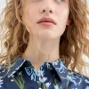Camisa oversize de popelín con estampado floral azul-COMPAÑIAFANTASTICA Hot
