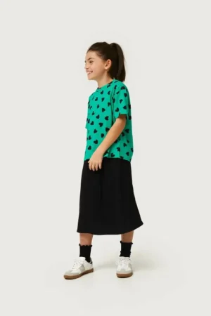 Camiseta de niña con estampado de corazones verde-MINI Best Sale