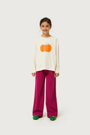 Camiseta de niña con print de calabaza blanca-MINI Outlet