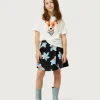 Camiseta de niña con print de perro estampado floral Calatea azul-MINI Store