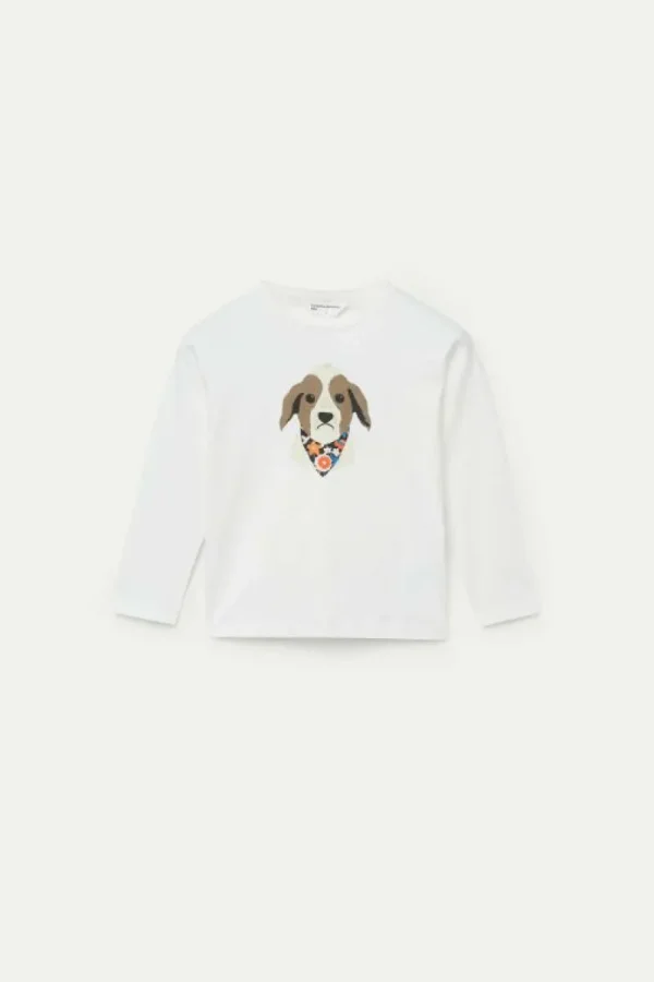 Camiseta de niña con print de perro estampado floral-MINI Best Sale