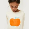 Camiseta de niña con print de calabaza blanca-MINI Outlet